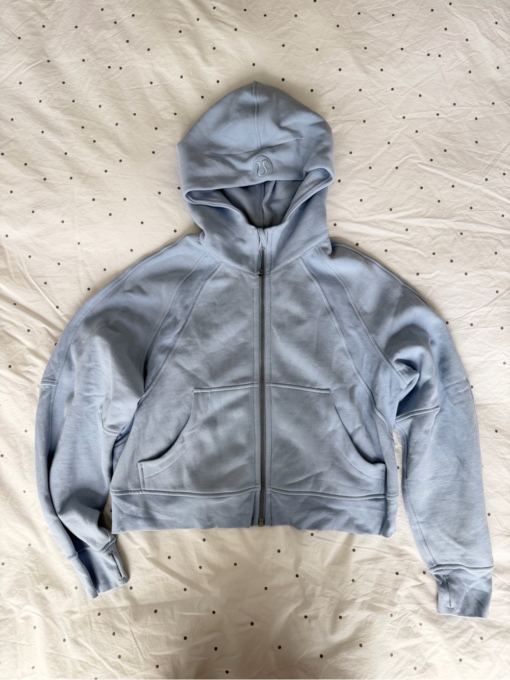 Lululemon Oversized Scuba Full Zip Hoodie in Blue Linen size M/L
